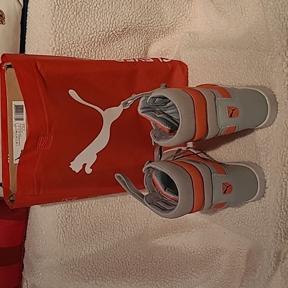 Puma wedge heel sneakers Grey and Coral Orange US women's 9.5. - Picture 6 of 6